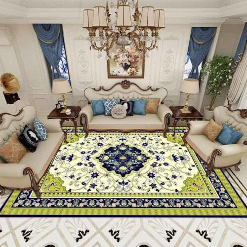 Fashion National Style Carpet Polyester Multi-color Rug European Floral Door Kitchen Mat Living Room Bedroom Area Rug Cushions