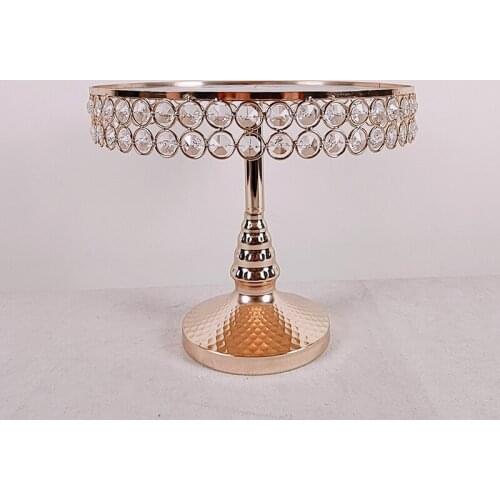 1pcs round crystal Mirror Wedding Dessert Tray Cake Stand Wedding Party Birthday Decoration Plate Cake Biscuits Display