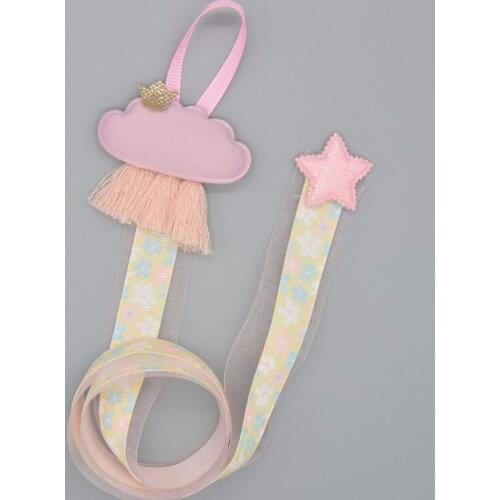Girls Baby Ribbon Hanging Hair Bow Headband Clip Organizer Cloud Tassels Holder 652B