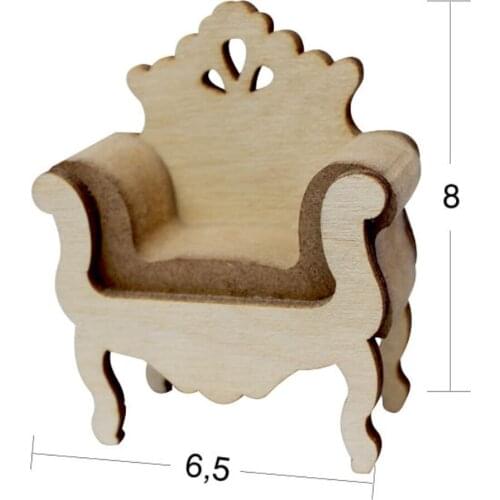 MN01 Miniature Single Seat, Unpainted Raw Wood Miniature