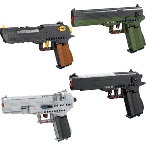 Military Weapon Gun Model Desert Eagle Building Blocks High-Tech DIY Shooting Game Assembly Bricks Toys for Children Boys Gifts