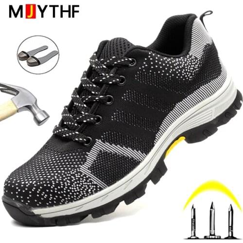 Men Steel Toe Shoes Work Boots Safety Shoes Men Outdoor Puncture-proof Boots Safety Shoes Work Sneakers Indestructible Footwear