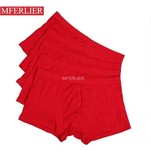 Men Plus size underwear 5XL 6XL 7XL 8XL waist 140cm cotton red colors men underwear