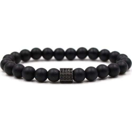 2018 Male New Pattern Flatten Glamour Bracelet Mens Bracelet Stone Beads Glamorous Jewelry Gifts People Ornaments AS587