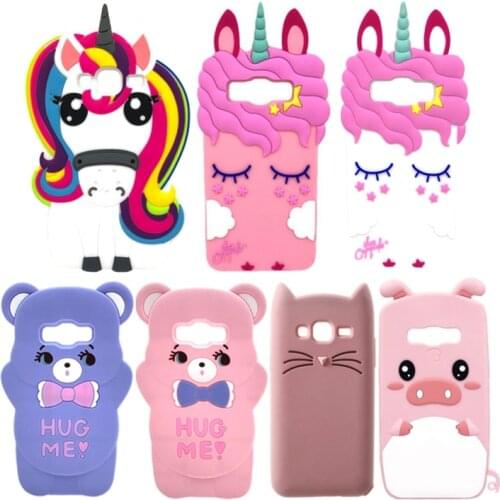 Cute Cartoon 3D Bear Unicorn Cat Soft Silicone Cover For Samsung Galaxy J1 J3 J5 J7 Neo Core Grand Prime Phone Cases G360 G530