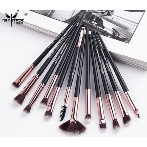Anmor 3/12Pcs/Lot Make Up Brushes Set Professional Blending Eyeshadow Eyeliner Eyebrow Fan Brush For Makeup Pincel Maquiagem