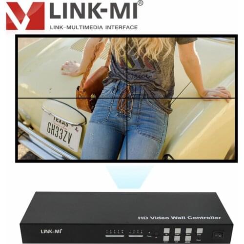 LINK-MI 2x2 Video Wall Controller 3x3 4x4 Max 10x10 support 180 degree rotation, IR, RS232 Control USB,VGA,AV,HDMI compliant DVI