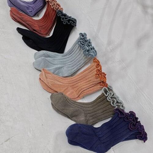 Baby Socks Ankle Girls Candy Color Sock Fungus Children Cotton Sock Cute Infant Spring Summer Spanish Style Sokken 1-8Y