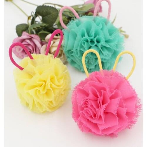 New Arrived Colorful Chiffon Rounds Balls Flowers decoration Cartoon abbits Ear Shape Handmade Floral Diy Jewelry Hair accessory