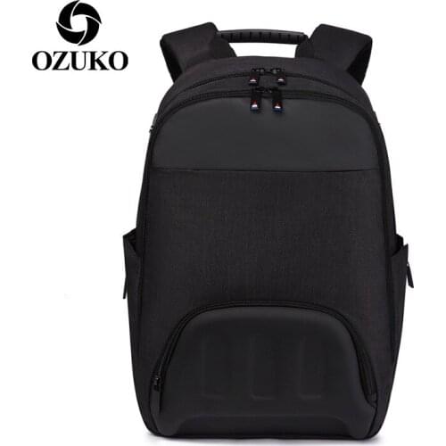 OZUKO Men Laptop Backpack Waterproof Male Backpacks Fashion Schoolbags for for Teens USB Charging Mens Sports Bag Casual Solid