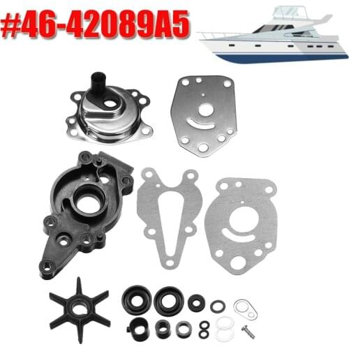 Outboard Motor Water Pump Rubber Impeller Repair Kit For Mercury Mariner Mercury Force 2 Stroke 46-42089A5 47-42038-2 (6-15 HP)