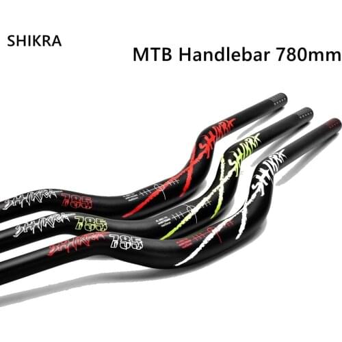SHIKRA MTB Riser Handlebar Aluminum Alloy Mountain Bike Handlebar 31.8*780mm Bicycle Handle Bar Bicycle Accessories for XC DH AM