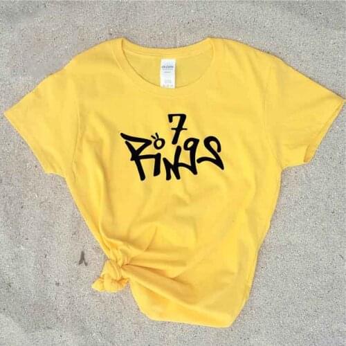 Skuggnas New Arrival 7 rings Seven T shirt Ariana Grande Fans Seven rings No tears left to cry Break up with your girlfriend Top
