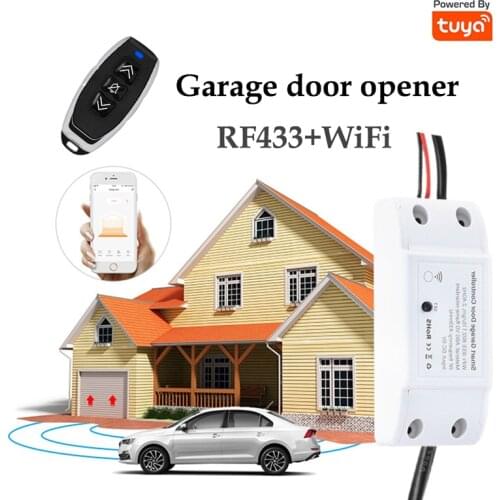 Tuya Smart Garage Door Opener Controller Wifi 433mhz RF Remote Control Timing Automatic Open-close Support Alexa Echo Smart Life