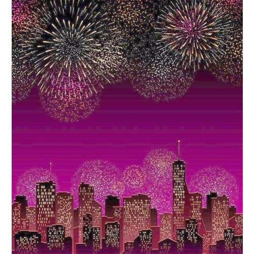 TR Gorgeous Firework Backdrops for Photography Digital Printed Dark City Overview Photography Background for Studio Camara Photo