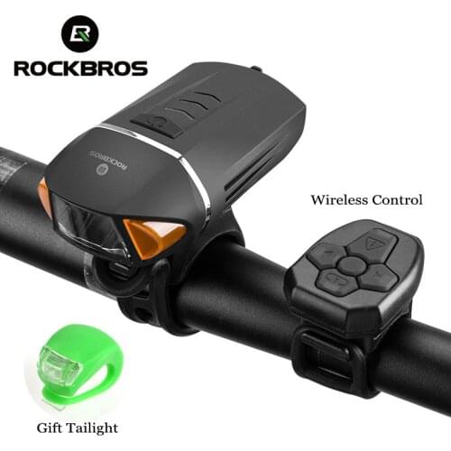 ROCKBROS 350LM USB Rechargeable LED Bike Light Bicycle Front Light Wireless Turn Signals For Bicycles Lamp Cycling 120db Horn