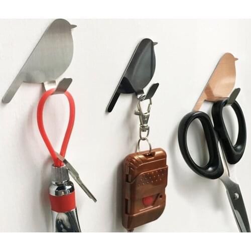 Nordic Simple Bird Shaped Refrigerator Key Hook Wall Hanger Style Vintage Free Punching Towel Rack Home Storage Kitchen Tool