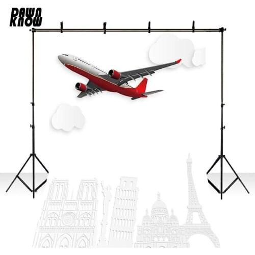 DAWNKNOW Cartoon Aircraft Vinyl Photography Background For Newborn Photo Shoot Backdrop For Birthday Party Photo Studio lv540
