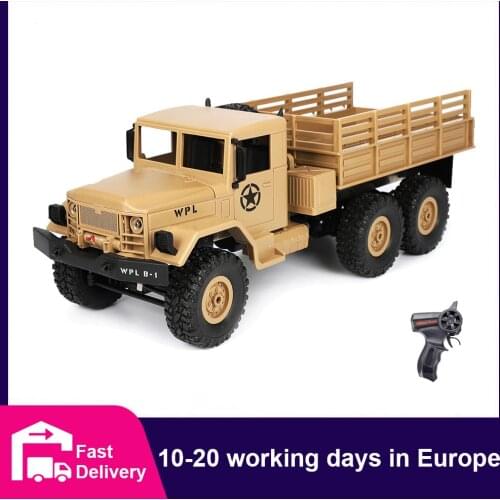 WPL B-16 RC Truck Military Trucks 1:16 Remote Control Car M35A Buggy All-Terrain Crawler 6WD Off-Road Army Truck Toys for Kids
