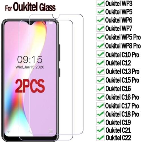 2P Cover For Oukitel C19 C21 C22 C12 C10 C13 C15 C16 C17 C18 Pro Screen Protector Film Glass For Oukitel WP7 WP3 WP6 WP5 WP8 Pro
