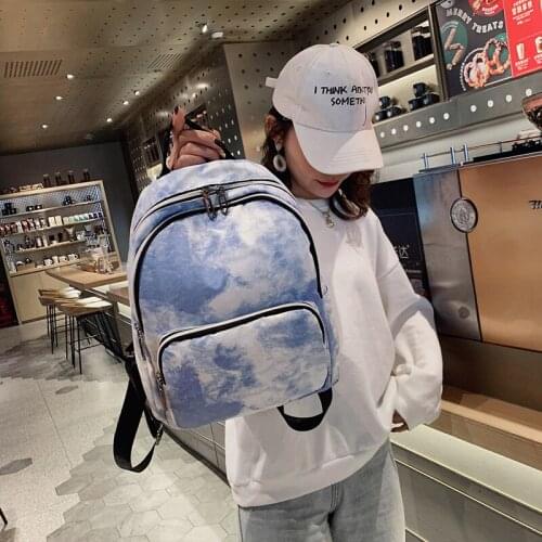 Women BackpacksBag For Teenager Girl Nylon Waterproof Backpack Double zipper Waterproof Campus Student Lightweight Schoolbag