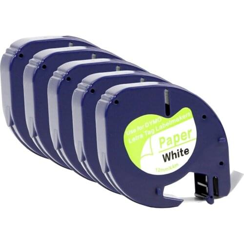 10 packs black on blue compatible Dymo LetraTag Paper Tapes 91200 12MM x 4M-1/2inch x13ft. used for labelmaker