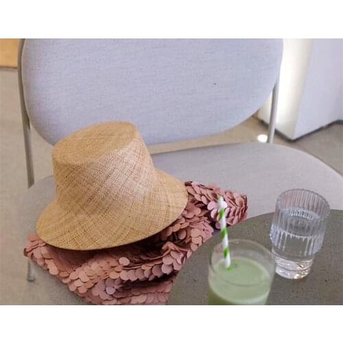 202104-junxian new summer Natural treasure grass solid lady bucket cap women fishermen hat