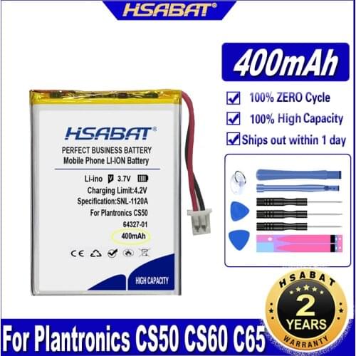 HSABAT Battery for Plantronics CS50 CS60 C65,CS351,CS361,CS510,CS520,CS55,CS65,HL10,Savi 410/420/710/720,WH300,WH350 64327-01