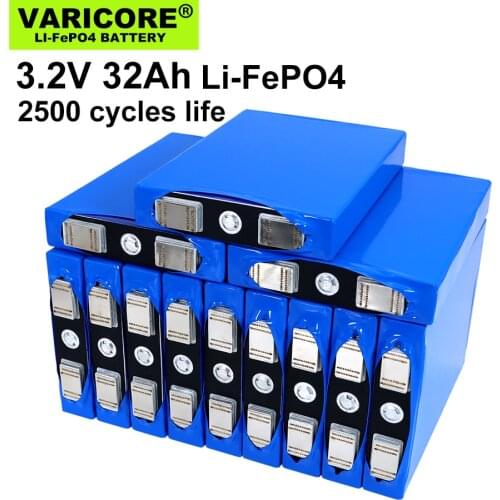 VariCore NEW 3.2V 32Ah battery pack LiFePO4 phosphate 12V 4S 24V 32000mAh Motorcycle Car motor batteries modification Nickel