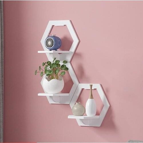 No punching bedside shelf wall hanging living room wall decoration bedroom wall hanging wall flower rack shelves for wall