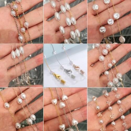 Skyrim Pearl Beaded Glasses Chain on the Neck Women Girls Sunglasses Strap Face Mask Rope Lanyards Reading Eyeglasses Holder