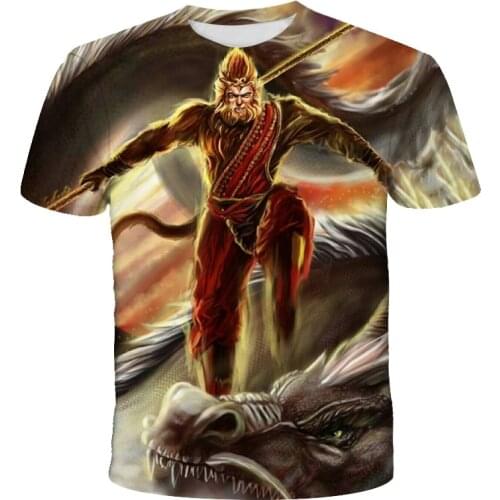 Orangutan T Shirt Kids 3D Prints Boy Girl Animal Graffiti Personality Sun WuKong Patterns Short Sleeve Casual Comfortable Baby T