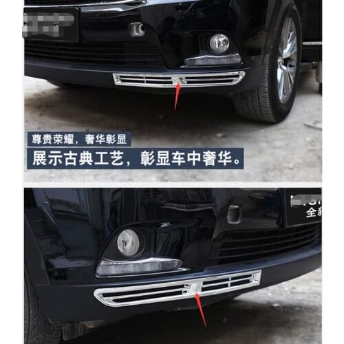For Toyota Highlander 2015-2017 ABS chrome-plated front fog lamp under the frame, front bumper frame, front bumper fog light bar