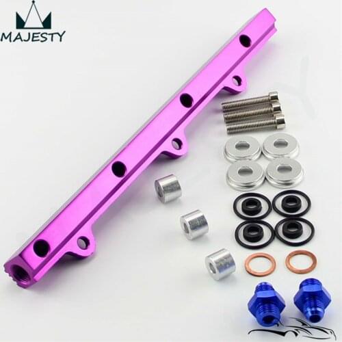 Purple High Flow Fuel Rail Kit For Mitsubishi Lancer Evolution EVO 1 2 3 4G63 92-96