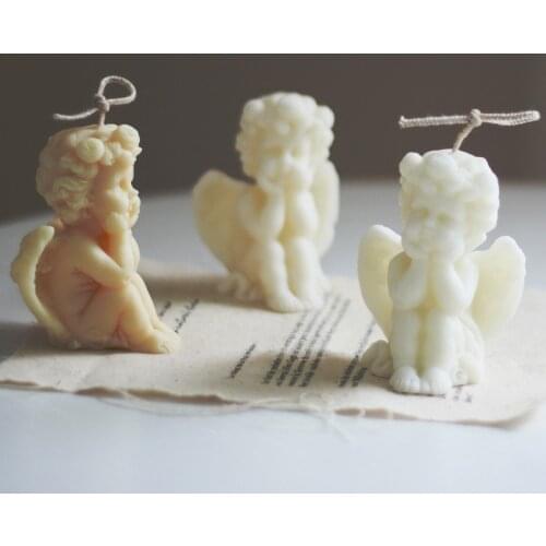 Cupid Little Angel Aromatherapy Candle Mold Diy Homemade Candle Soap Chocolate Cake Mold Silicone Mold Candle Making Supplies