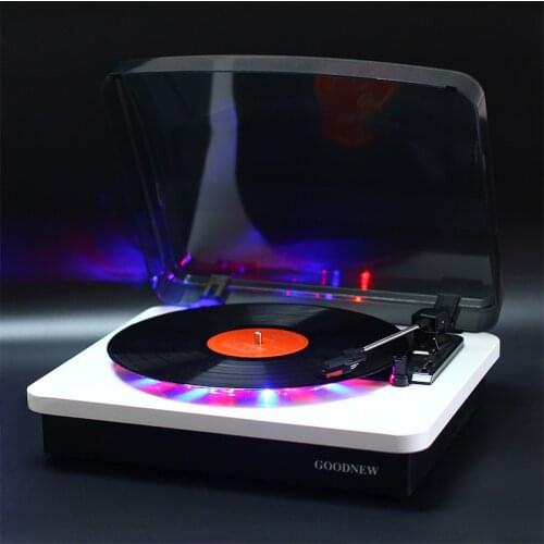 Turntable 33/45/78 Rpm with Bluetooth Color Led Lighting Wood Gramophone RCA R/L 3.5mm Output