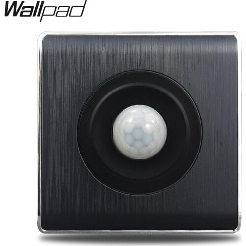 IR Sensor Switch Wallpad Black Brushed Plastic Human Montion IR Sensor Detection Wall Light Switch