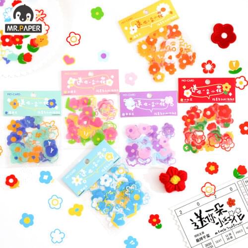 JIUMO 6 Designs Ins Style Send You A Small Flower Series Creative Cute Hand Account Decoration DIY Collage Material Sticker