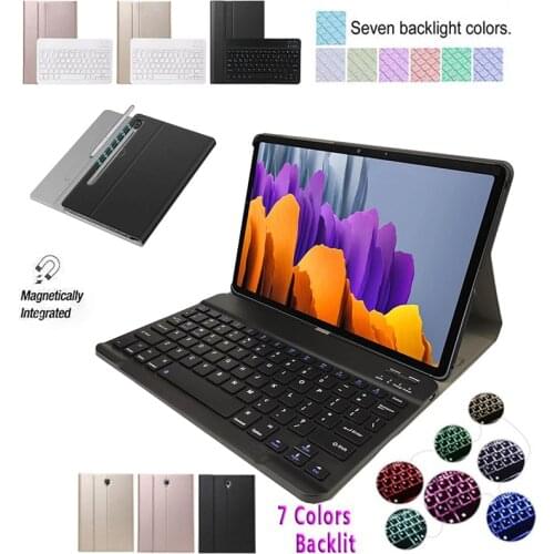 Backlit Keyboard for Samsung Galaxy Tab S7 11 inch 2020 Case T870 SM-T875 SM-T876 Leather Stand Cover Bluetooth Keyboard Cover