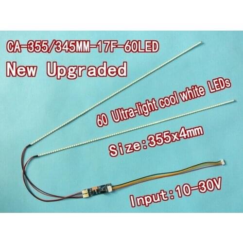 Free shipping 17'' 355mm Adjustable brightness led backlight strip kit,Update 17inch LCD ccfl panel to LED backlight
