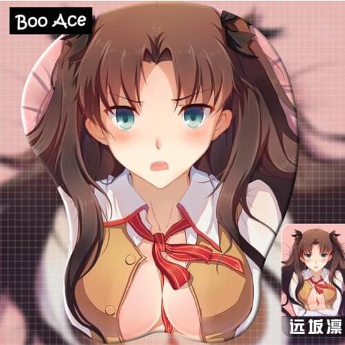 "Fatestay night" Tohsaka Rin Anime 3D Oppai Mouse Pad Wrist rest