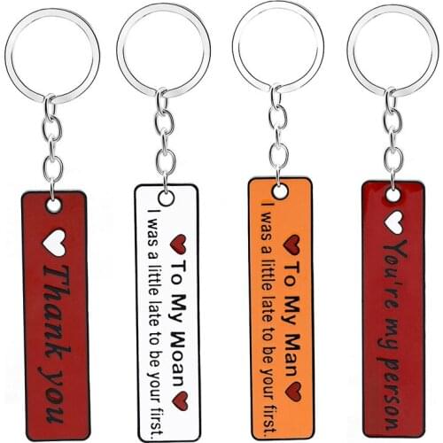 Creative Metal Love Declaration Couple Keychain Fashion Personality Backpack Car Key Chain Pendant Lovers Jewelry Gift