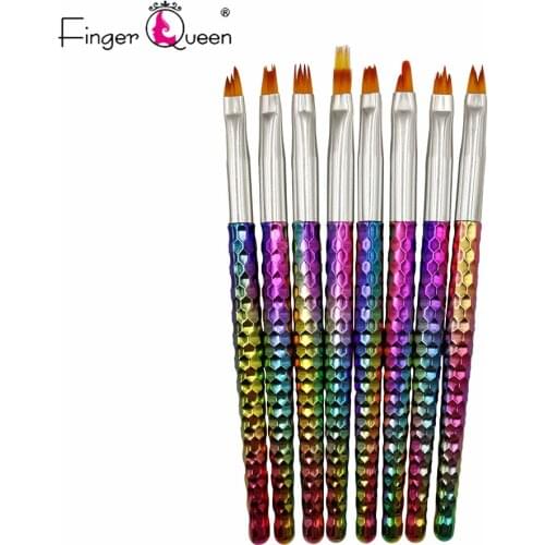 Nail Brush 1set Acrylic Cosmetic Pen Nail Art Decoration Brush Gel Carving Pen Brush Liquid Powder DIY Nail Drawing UV Gel Pen