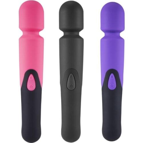 USB Rechargeable Magic Wand Massager Waterproof Cordless 30 Speed AV Vibrators Full Body Massager pink/purple/black