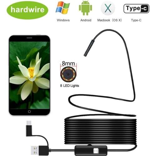 Mini Video Camera IP67 1080P Android 8MM Micro USB Type-c USB 3-in-1 Computer Endoscope Borescope Tube Waterproof USB Inspection