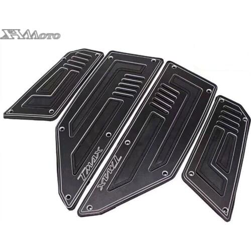 Motorcycle Rider Insert Footboards Footrest Step Pad for Yamaha TMAX T Max 530 Front and Rear Footpeg Aluminum with Rubber