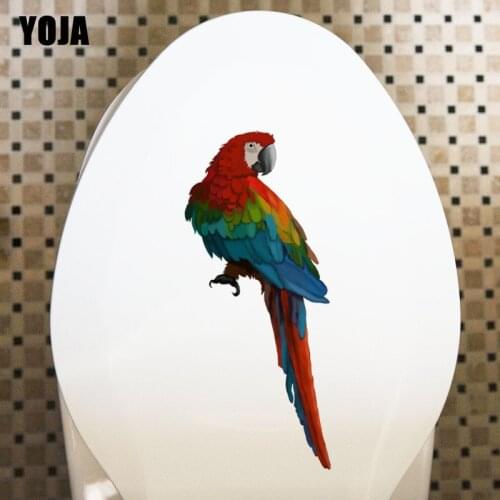 YOJA 12.2X21.7CM Cute Parrot Toilet Decal Home Wall Sticker Decor Funny Animal T3-1194
