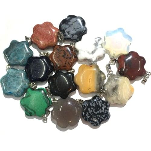 Natural Stone Crystal Agates Pendant Star shape Chakra Healing Reiki Exquisite charm for Jewelry Making Diy necklace accessories