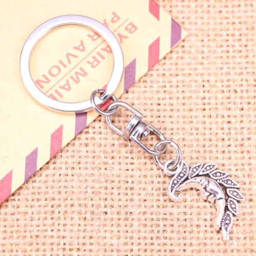 New Fashion Keychain 27x17mm moon Pendants DIY Men Jewelry Car Key Chain Ring Holder Souvenir For Gift