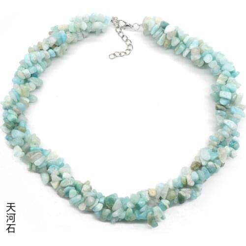 New popular fashion natural 3row irregular stone necklace